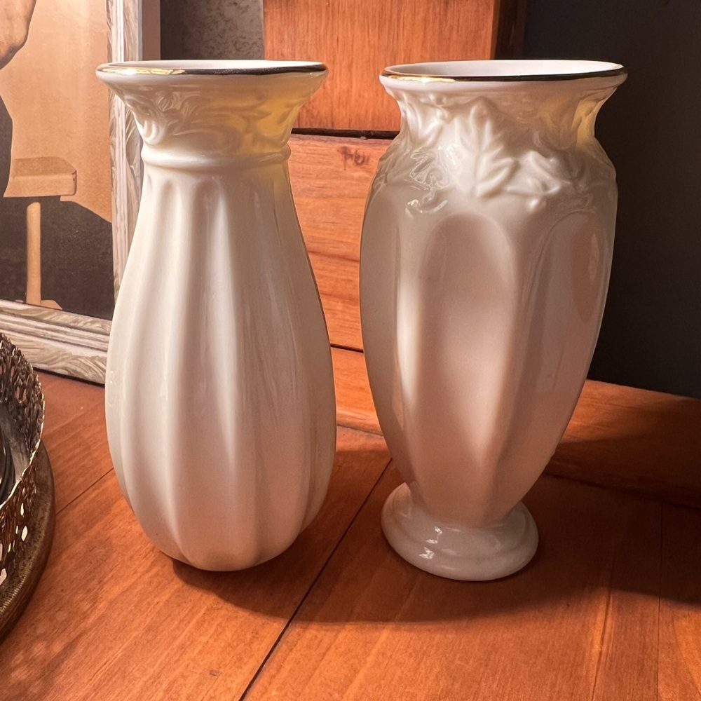 Cream Porcelain Lenox Bud Vase Set